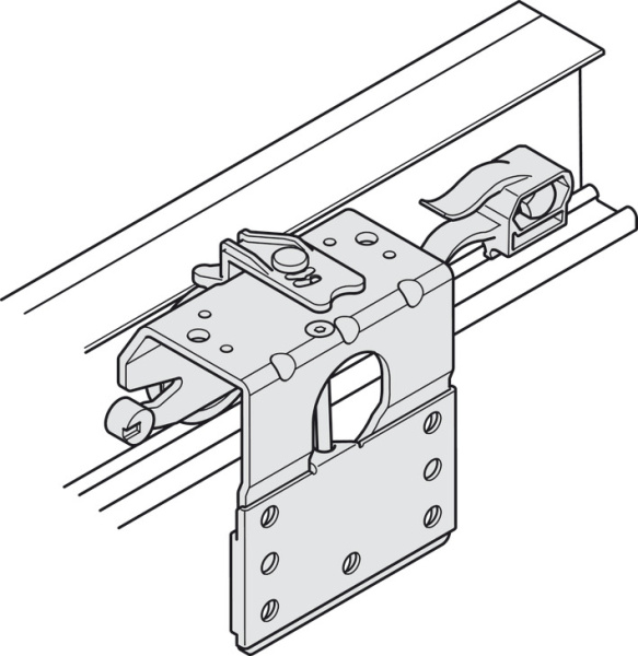 Slido F-Li42 50А компл.для 2 дверей,16-22мм с амортизат.с одной стороны